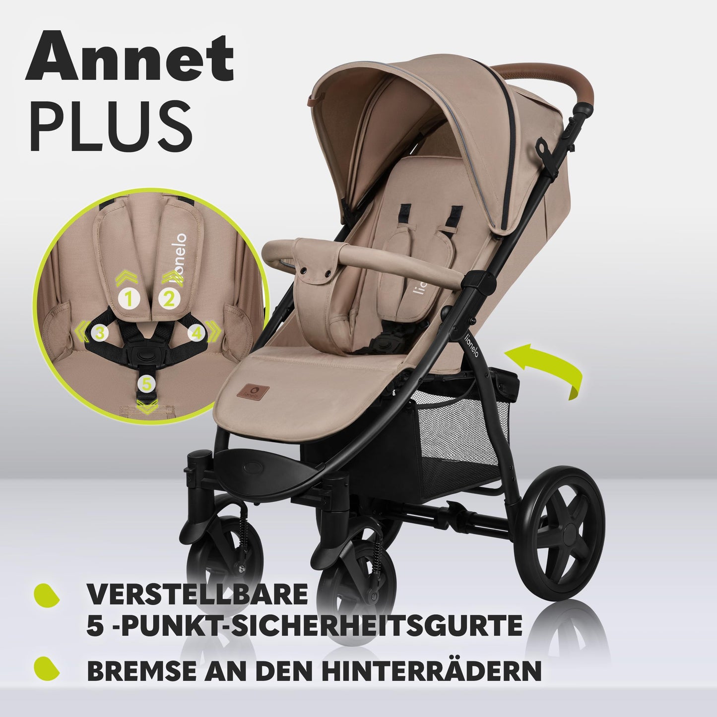 Lionelo Annet Plus Buggy 0–22 kg, faltbar